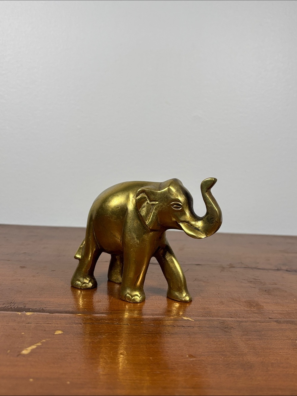 Solid Brass Gold Elephant Figurine Decor Home - Small Elegant Art Statue